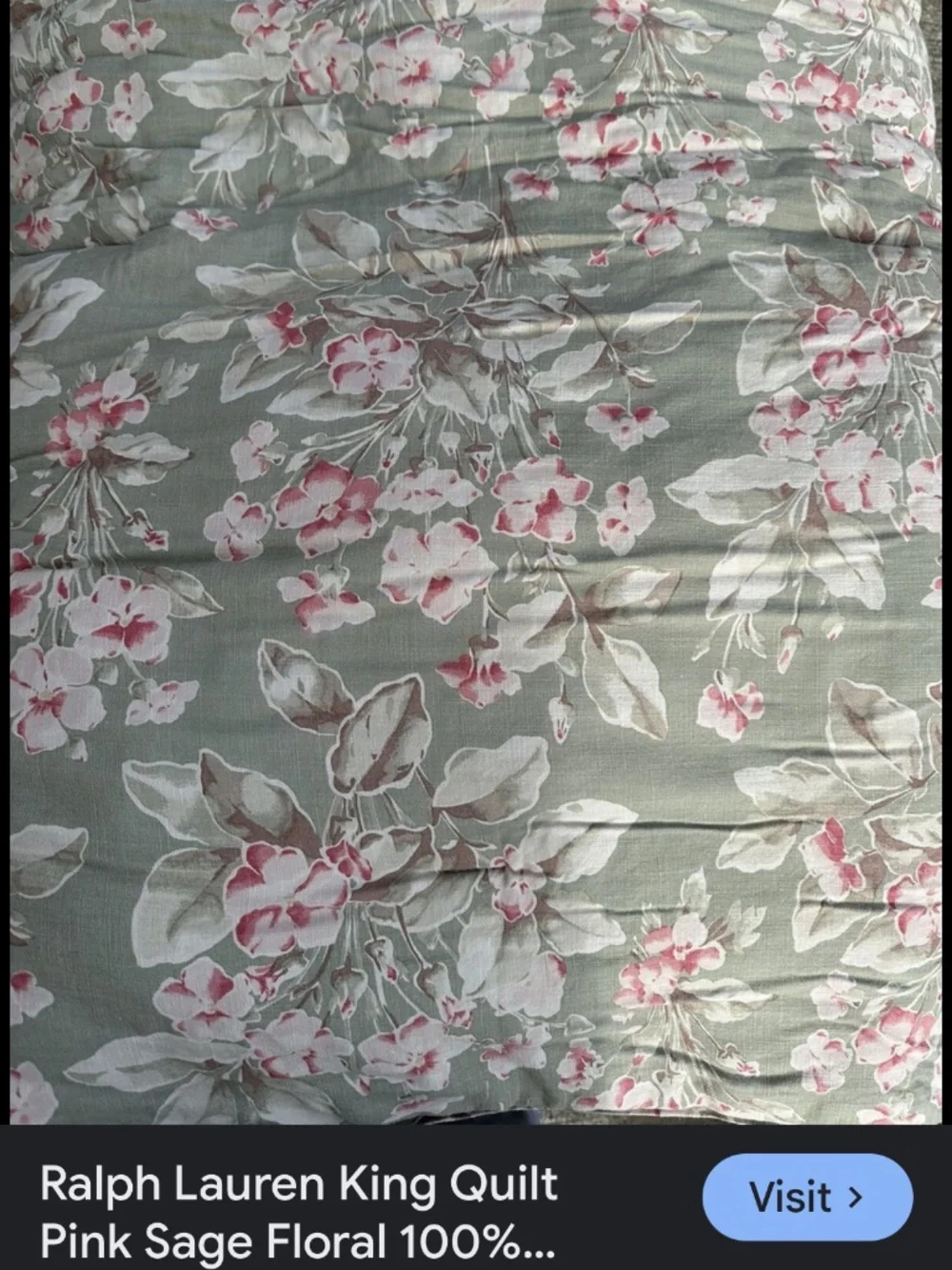Ralph Lauren Floral Pillow Sham Cotton Cottagecore English Cottage Chintz ONE